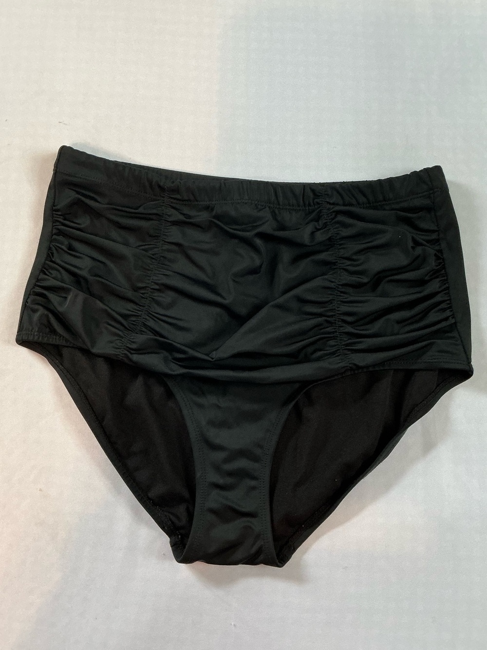 Swimsuits for All High Waist Ruched Black Bikini Bottoms Women’s Size 14